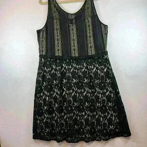 Lane Bryant Dress Black Women’s Size 20 Lace Nude Lining Stretch